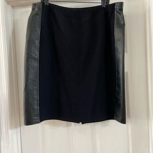 St John knit and leather skirt.